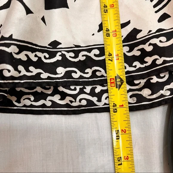 White House Black Market Maxi Dress Size 6 Silk Black White Floral Print Halter - Picture 12 of 12